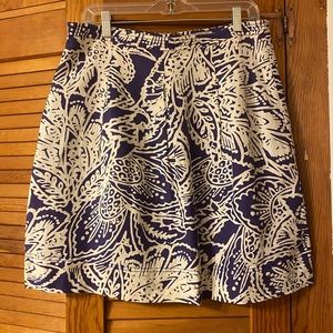 Ann Taylor LOFT Purple & Cream Print Skirt